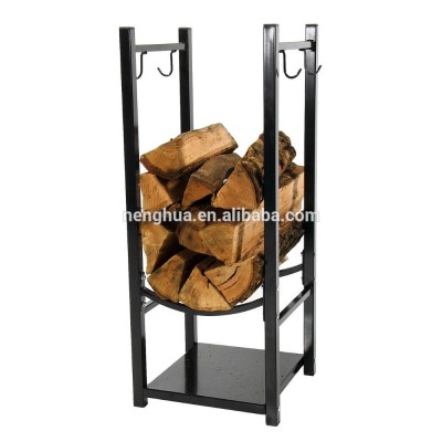 Space Saving Vertical Firewood Rack for Logs /Tool Holders Black Steel New