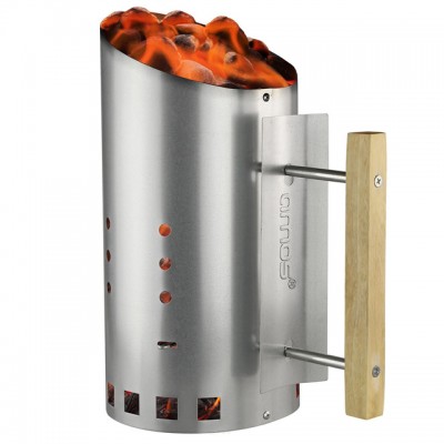 Barbecue Charcoal Chimney Starter Steel Rapid Fire Lighter