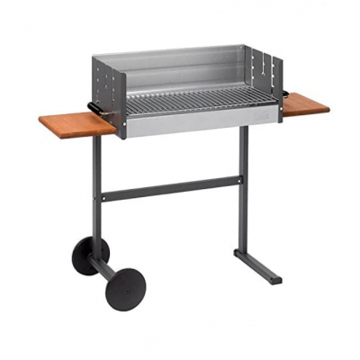 Large Charcoal Barbecue Box Grill with Side-tables and Wheels.