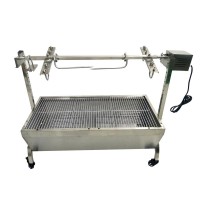 Outdoor Heavy Duty Stainless Steel Spit Roaster Rotisserie Charcoal BBQ Grill with 60kg Motor